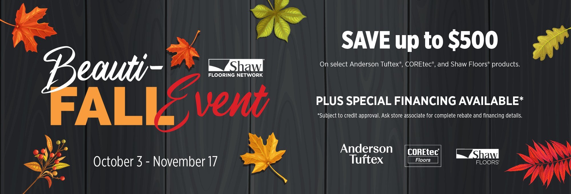 The Beauti-Fall event from Shaw is on now, from October 3rd to November 17th